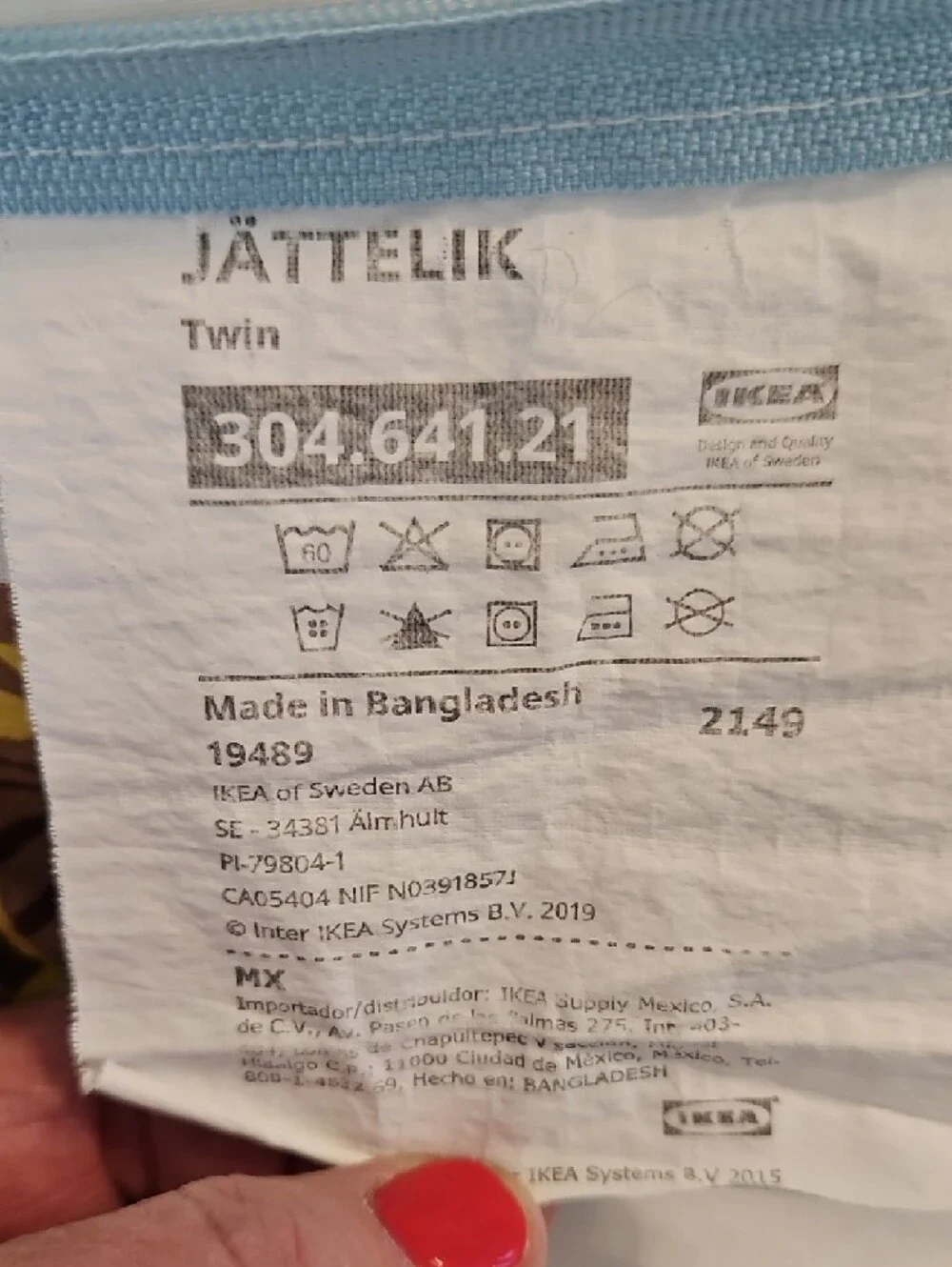 IKEA Jattelik Multicolor Dinosaur Tyrannosaurus Rex Twin Duvet Sham Set